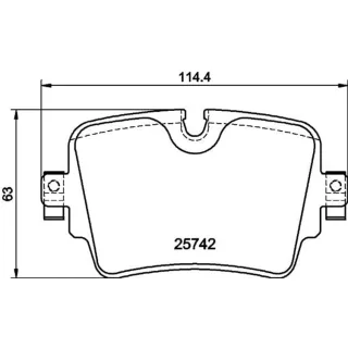 Hella Bremsbel?ge hinten Jaguar F-Type Xj 8DB355021-391