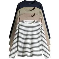 The Set Langarmshirt The Set Langarmshirts aus schwerem Stoff, 4er-Pack (4-tlg)