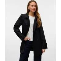 Vero Moda Trenchcoat VMCHELSEA OLIVIA TRENCHCOAT NOOS kurzer 2-Reiher mit abnehmbarem Bindegürtel
