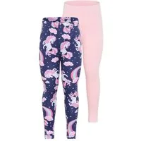 KIDSWORLD Leggings 2er Pack Leggings mit Einhorn-Muster (Packung, 2-tlg., 2) für Mädchen, extra-enge Beinform, mit Gummizug am Bund