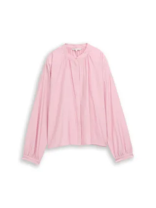Denim Tom Tailor - Loose Fit Bluse mit Ballonärmeln soft mauve rose - Gr. - XS