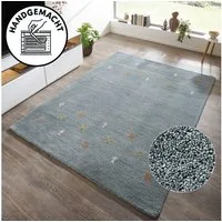 THEKO Wollteppich Gabbeh Motiv, Handgefertigt, Teppich, Tiermotiv, reine Wolle, rechteckig, Höhe: 14 mm, reine Wolle, Wohnzimmer, Schlafzimmer, Esszimmer