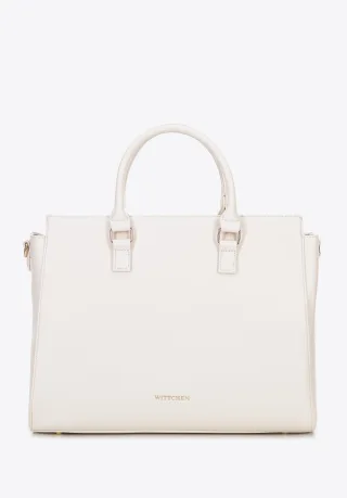 Wittchen Damen-Laptoptasche 17" aus Kunstleder, Off-White