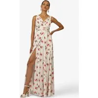 Kraimod Abendkleid mit Raffung und Blumenprint
