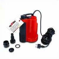 Grafner Tauchpumpe Flachsaugerpumpe integrierter Schwimmschalter Automatik 400W 6500L/h, 6500l/h maximale Fördermenge, flachsaugend, Rückschlagventil