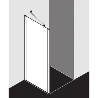 Kermi Pega Seitenwand PETWD07820VAK 78x200cm, silber hochglanz, ESG klar, auf Duschplatz