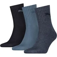PUMA Sportsocken short crew (3-Paar) gepolsterte Frottee-Sohle, atmungsaktiv