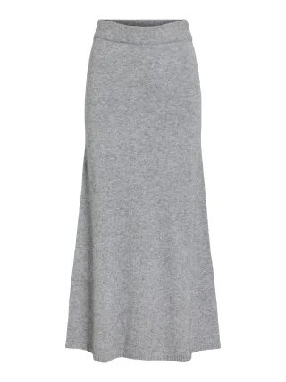 VILA - VIRIL ANKLE KNIT SKIRT - NOOS Medium Grey Melange - Gr. - XS
