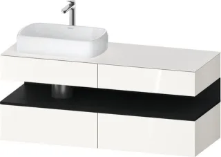Duravit Qatego Konsolenwaschtischunterbau wandhängend Weiß Hochglanz 1400x550x600 mm - QA47650162200 QA4765016220000