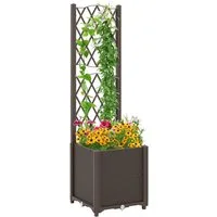 COSTWAY Blumenkasten (1 St), mit Rankgitter, Hochbeet für Kletterpflanzen, 40x40x140cm