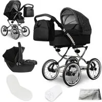 bergsteiger Kombi-Kinderwagen Venedig Retro-Kinderwagen 3in1, (10-tlg)