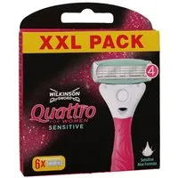 Wilkinson Rasierklingen Quattro For Women Rasierklingen 6x Klingen Aloe Vera & Vitamin E 6 Stü