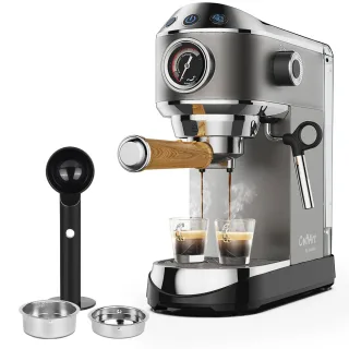 [EU Direct] BioloMix 20 Bar Coffee Machine Semi-Automatic With Milk Steam Frother Wand For Espresso Cappuccino Latte & M