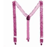 Party Factory Kostüm Pailletten-Hosenträger pink, mit glitzernden Pailletten versetzt