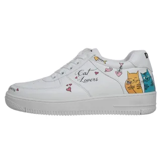DOGO Sneaker "Dice Low-Top Sneaker Cat Lovers Damen Sneaker" Handgefertigt