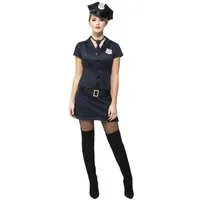 Metamorph Polizei-Kostüm Police Officer Kostümkleid, Schwarzes Polizeikostüm mit kurzen Ärmeln