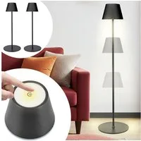 shop'n smile ideoon LED Stehlampe 4W Dimmbare Stehlampe Höhenverstellbar 50/90/130cm Akkubetrieb IP54, LED, (2700K) warmweiß, ca. 10 Std. Akkulaufzeit, 2700K LED-Licht, Lampenkopf Ø14 cm x H10 cm