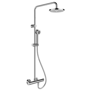 LAUFEN Thermostatisches Duschsystem Citypro, Kopfbrause Ø 200 Kunststoffschlauch 1600 mm Handbrause HF500957100600