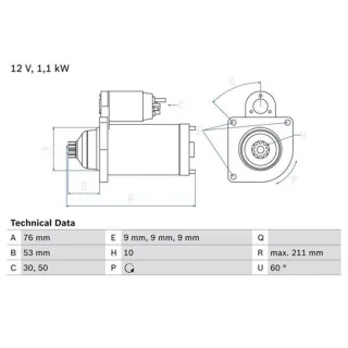 Bosch Starter VW Transporter T4 2,0 84PS