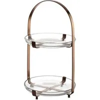 LEONARDO Etagere CUCINA, 2 stufig - Höhe 32 cm, Glas, Metall, Servieretagere mehrstöckig, zum Servieren und Präsentieren