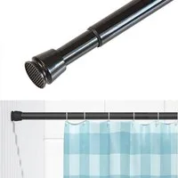 tinycurtains Klemmstange Teleskopstange 55-90 cm Türvorhangstange Duschvorhangstange Badstange, Ø 0.22 mm, 1-läufig, ausziehbar, klemmbar, geklemmt, Metall, Stange für Türvorhang ohne Bohren stufenlos verstellbar rostfrei