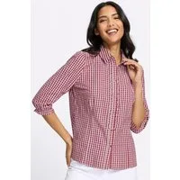 Sieh an! Klassische Bluse Karo-Bluse 3/4-Arm