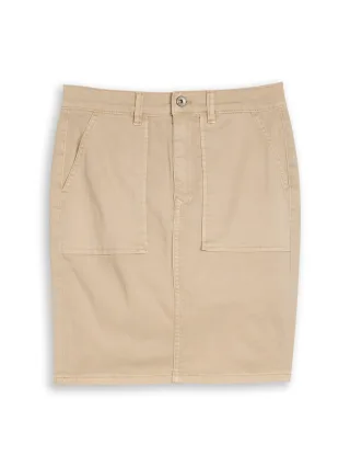 Tom Tailor - Jeansrock mit aufgesetzten Taschen sand stone beige - Gr. - 44