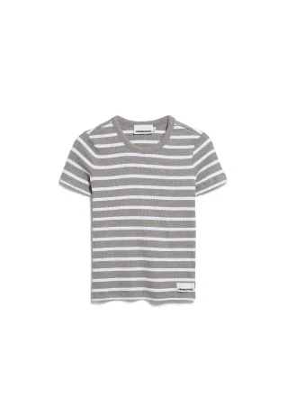 Armedangels - KARDAA STRIPES T-SHIRT silver melange-white - Gr. - XS