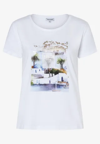 MORE & MORE - T-Shirt mit Frontprint weiß - Gr. - 46