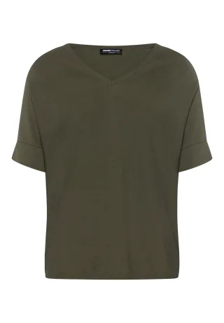 FRANK WALDER - Pulli CASUAL mit Umschlag khaki - Gr. - 46