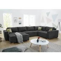 Jockenhöfer Gruppe Wohnlandschaft Brixen U-Form, B: 379 cm, Bettfunktion, Bettkasten, Ottomane ist links oder rechts montierbar