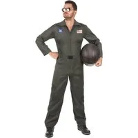 JADEO Kostüm Amerikanischer Pilot Kostüm für Herren khaki
