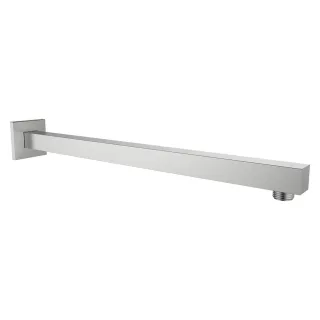 LAUFEN Brausewandarm, Edelstahl-Optik, quadratische Rosette, Ausladung 420mm, passend zu Kopfbrause HF546026420000