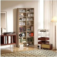 HOMCOM CD-Regal CD-Ständer für bis zu 640 CDs oder 360 DVDs oder 430 Blurays, CD DVD Blueray Regal 1-tlg., fürs Wohnzimmer 24 x 175 cm Natur