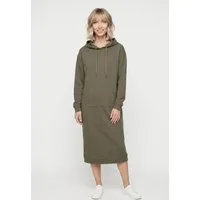 bonprix Sweatkleid mit Kapuze, aus Baumwolle und Viskose, lockere Passform