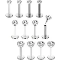 Chriscoco Piercing-Set 16G 12Pcs Helix Piercings Chirurgenstahl Nasen Tragus Lippen Piercings