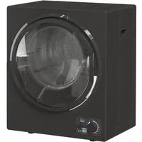 ibettertec Elektrischer Wäschetrockner Portabler Wäschetrockner 850W 33L 4 Programme Edelstahl, 49x40,5x60cm Schwarz – Ideal für Wohnung & Haus
