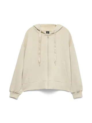 VERO MODA - VMHALI LS ZIP HOODIE JRS Oatmeal - Gr. - XS