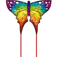HQ Flug-Drache HQ Kinderdrachen Einleiner Butterfly Rainbow 97 cm, „Ready to Fly“ - inklusive Griff mit Schnur