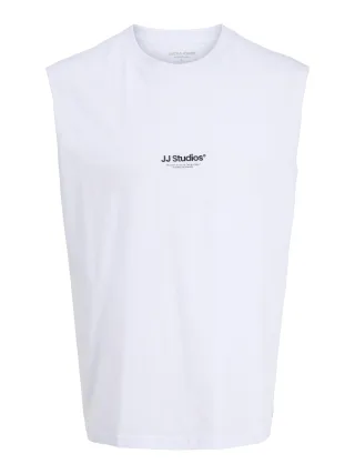 JACK&JONES - JJESOHO SLEEVELESS TEE SN White - Gr. - M