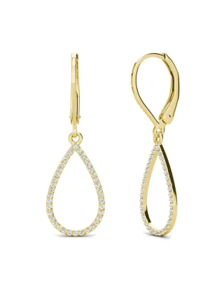 Laelia Ohrringe mit baumelndem Ring - Gold und Kristall