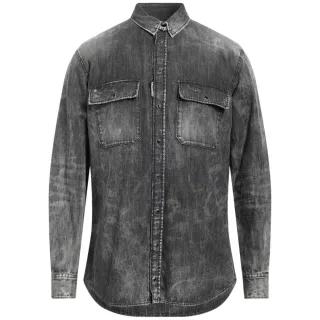 Dsquared2 Regular Fit Jeanshemd In Verwaschenem Schwarz
