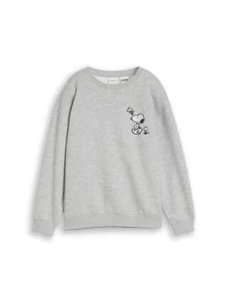 tom tailor kids - Oversize Sweatshirt mit Peanuts-Print Light Stone Grey Melange - Gr. - 152