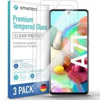 smartect Displayschutzglas 3X Schutzglas Panzerfolie Klar für Samsung Galaxy A71 für Samsung Galaxy A71, Set, 3 Stück, 0.3 mm Ultra-klar, 9H Härte, Kratzfest, Stoßfest, Blasenfrei, Oleophob