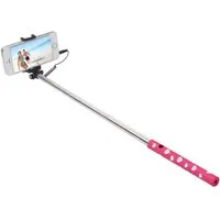 Ultron Selfie Hot Shot Selfiestick (45 cm Selfie Stick, Kamera Auslöser, Griff Herzen, Smartphone, rosa / weiß (173951)