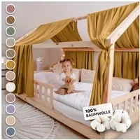lilimaus Betthimmel Hausbett Himmel 2er-Set aus 100% Musselin - für Kinderbett (1-tlg), Set mit 2 abgestimmten Stoffbahnen - weich & schnell montiert