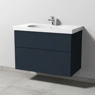 Sanipa 3way Waschtischunterbau zu Geberit Acanto Waschtisch mit 2 Auszügen, Marine-Matt SP4181R