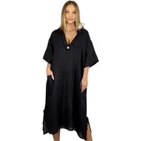 Mississhop Sommerkleid Dame Kleid Sommerkleid 100% Leinen M.3093 Gr.36-40