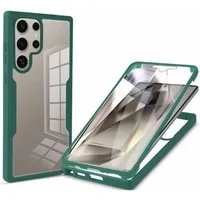 Wigento Handyhülle 360 Grad für Samsung Galaxy S26 Ultra mit Display Kameraschutz Grün 6,9 Zoll, 360 Grad Schutz, stoßdämpfend, robust