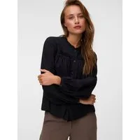 Vero Moda Langarmbluse VMCASEY LS LACE SHIRT WVN NOOS Viskosemischung, regular fit